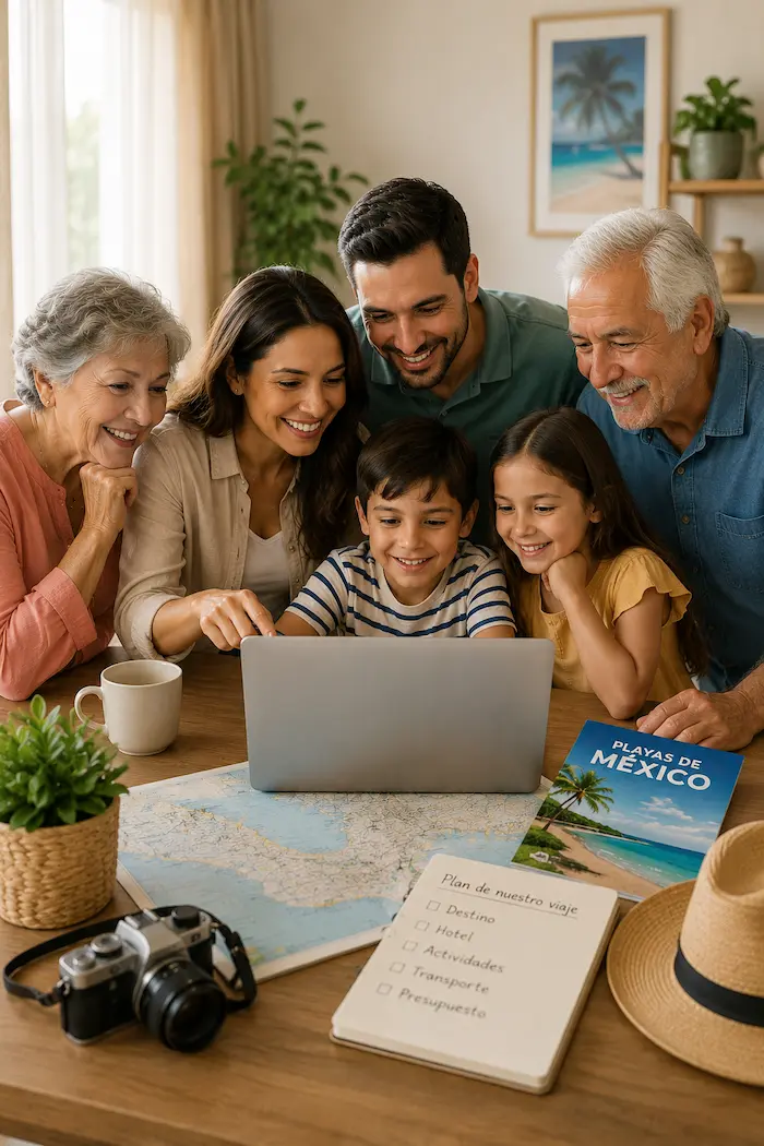 Familia multigeneracional vacaciones